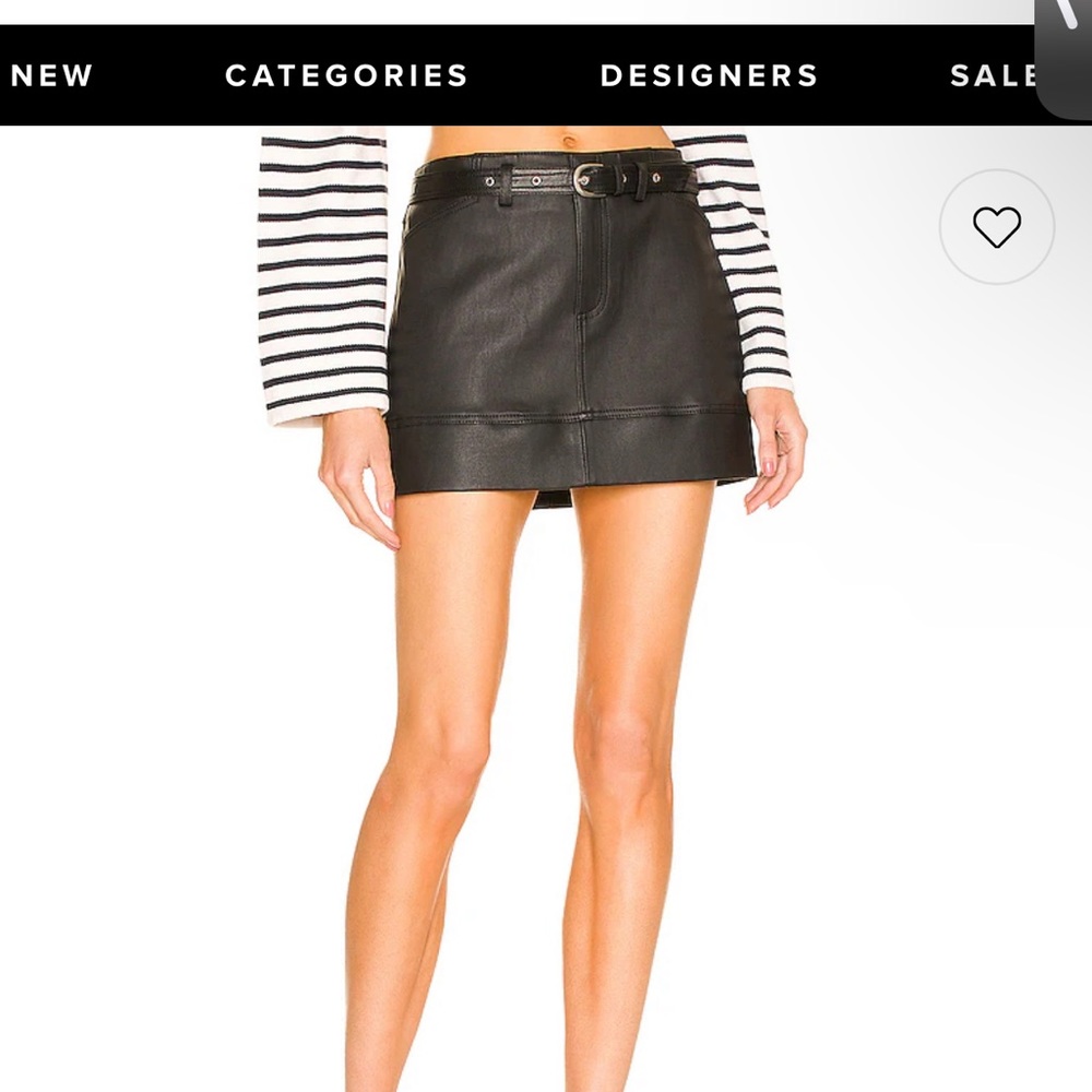 NWOT Kenny Leather Mini Skirt in Black L’Academie